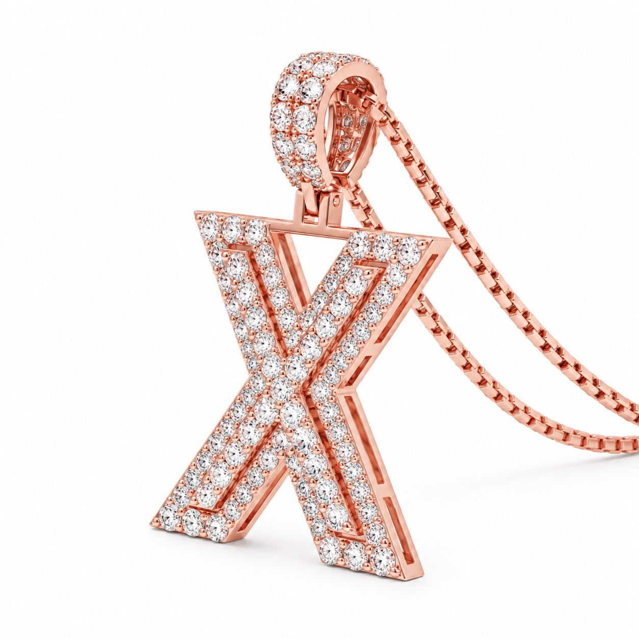 X Letter Diamond Pendant