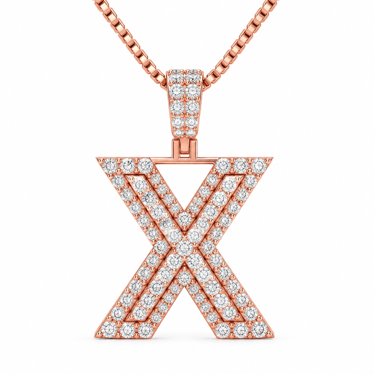 X Letter Diamond Pendant