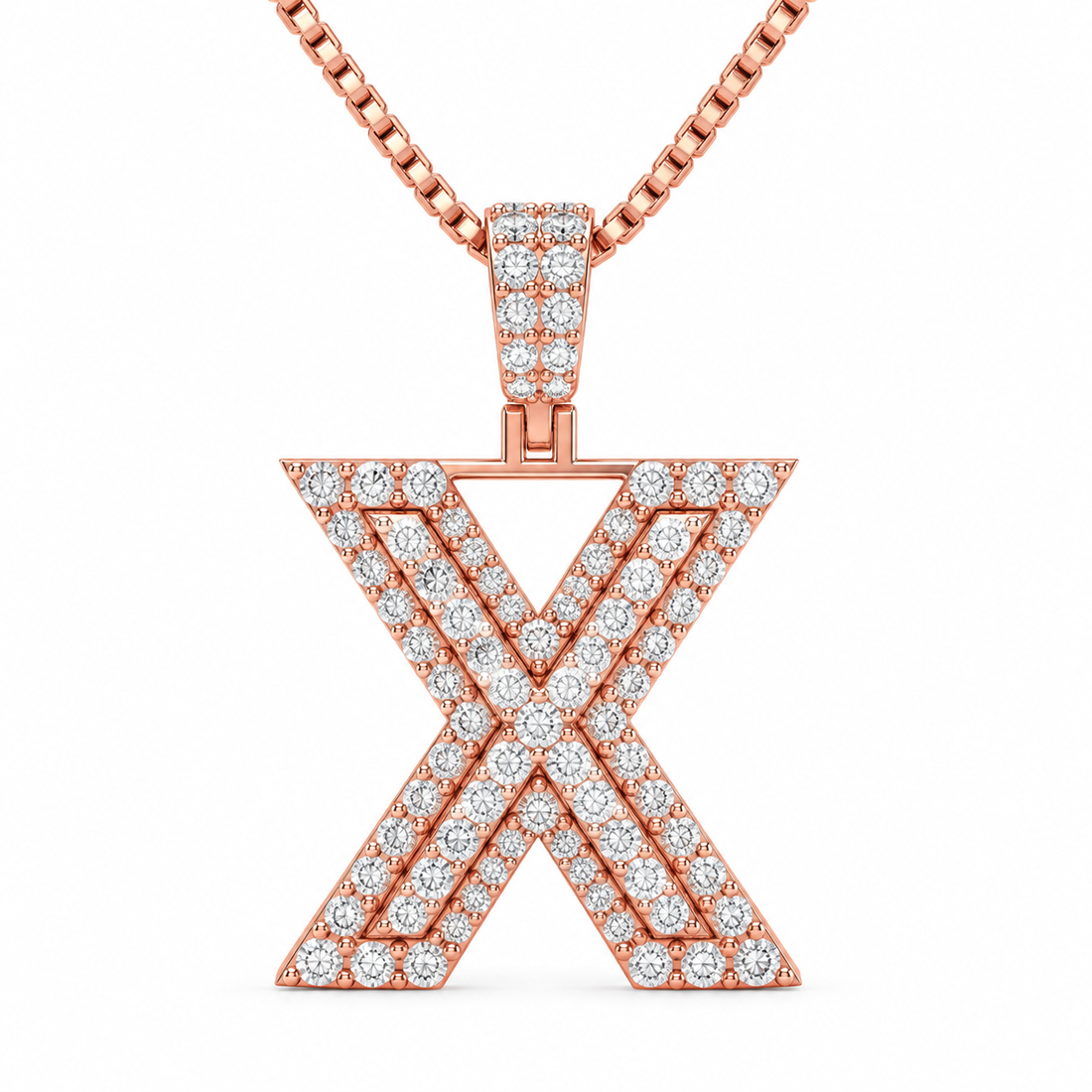 X Letter Diamond Pendant