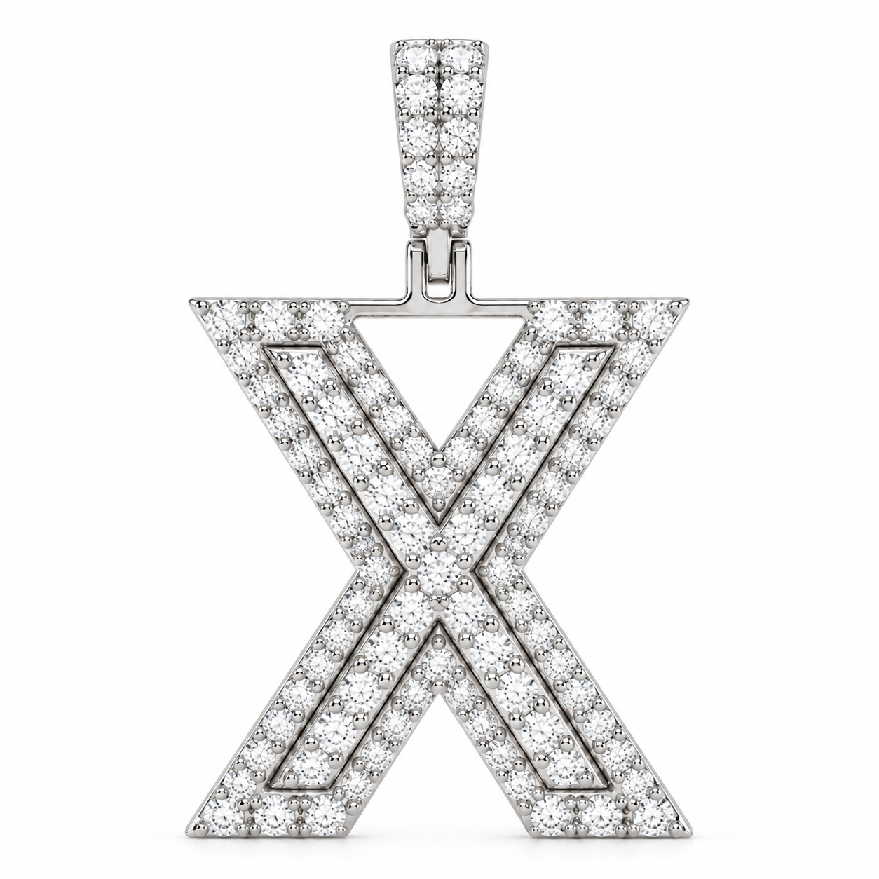 X Letter Diamond Pendant