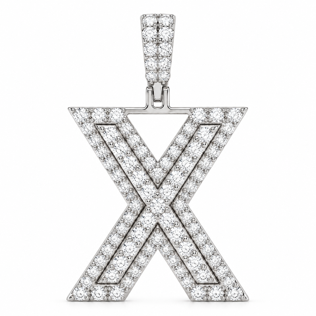 X Letter Diamond Pendant