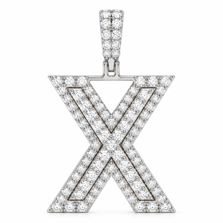 X Letter Diamond Pendant
