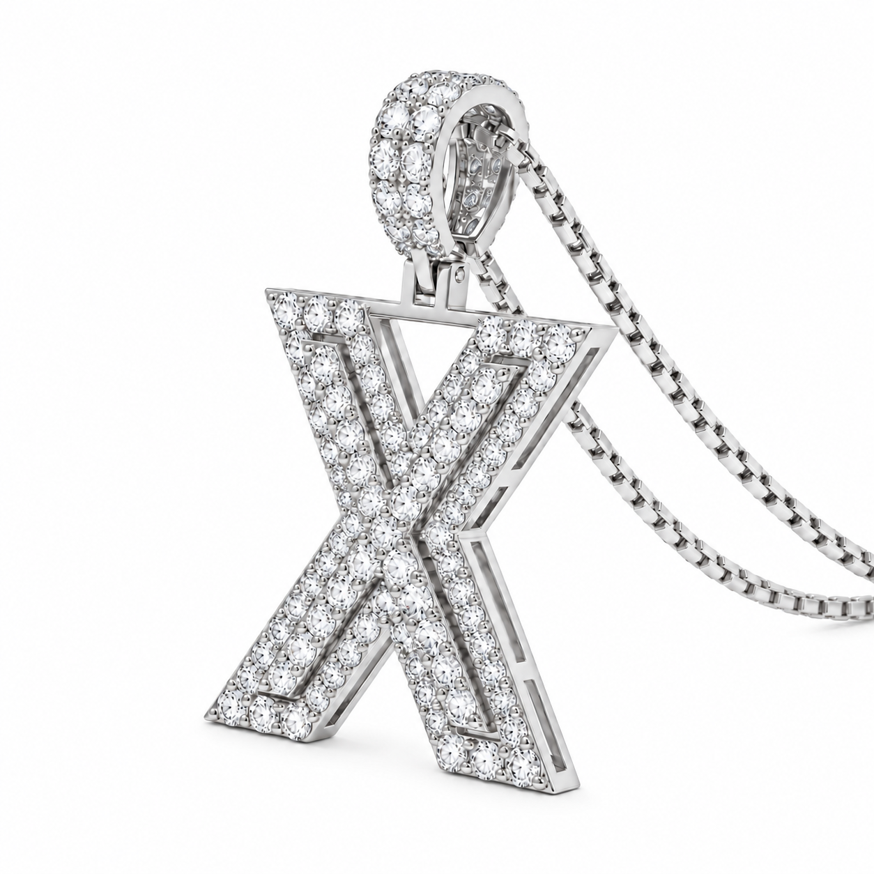 X Letter Diamond Pendant
