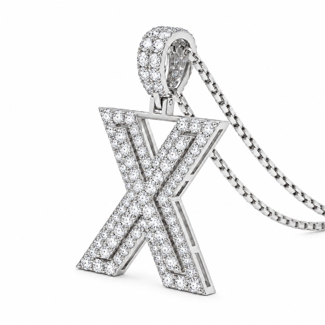 X Letter Diamond Pendant