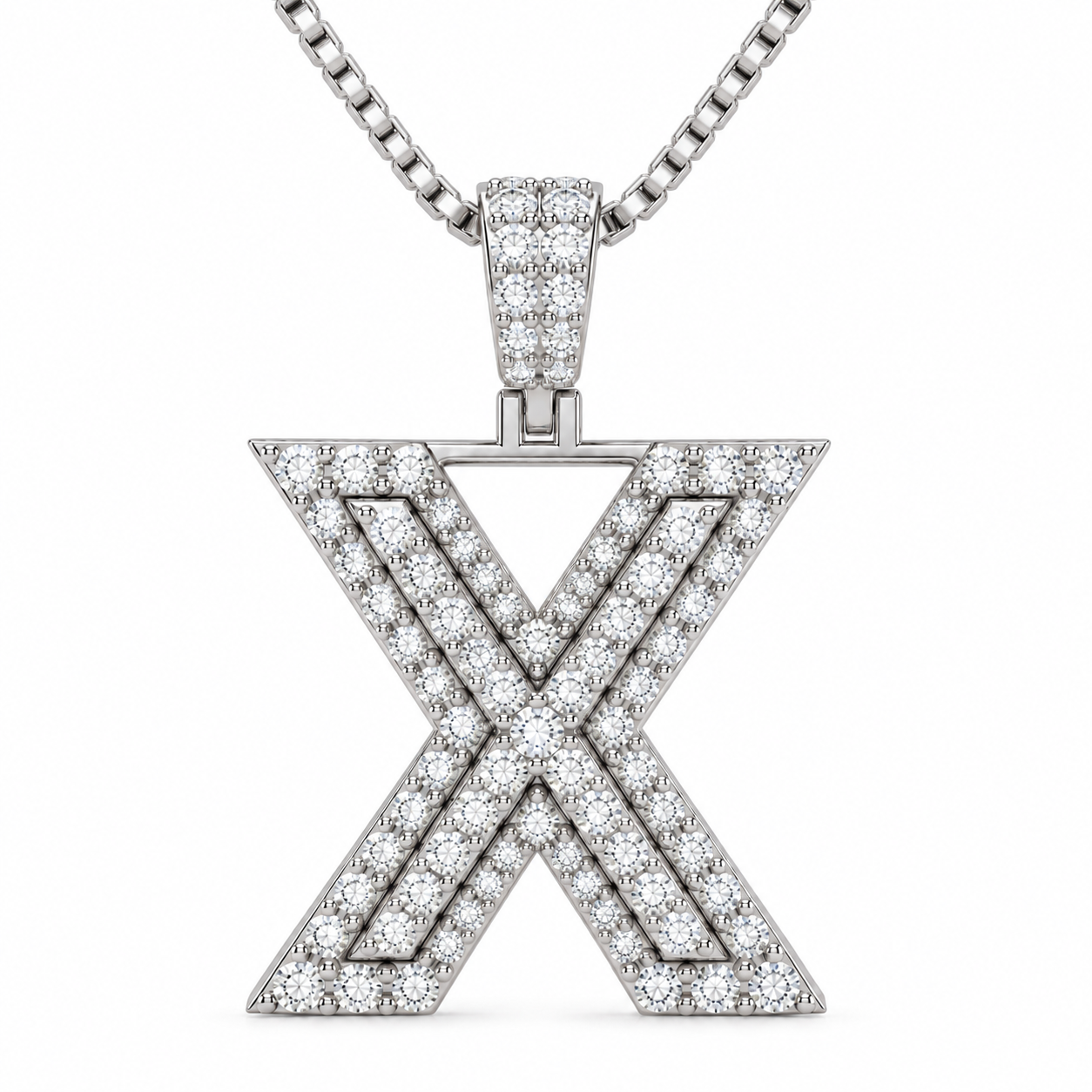 X Letter Diamond Pendant