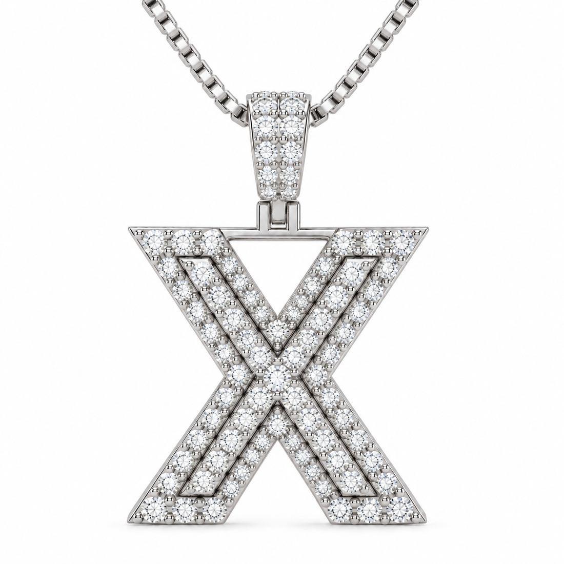 X Letter Diamond Pendant