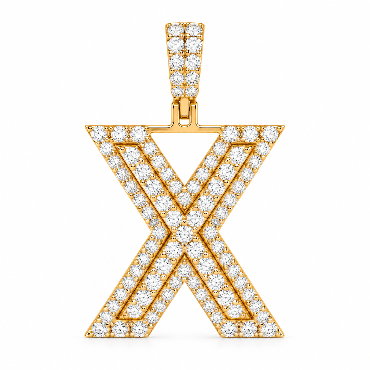 X Letter Diamond Pendant
