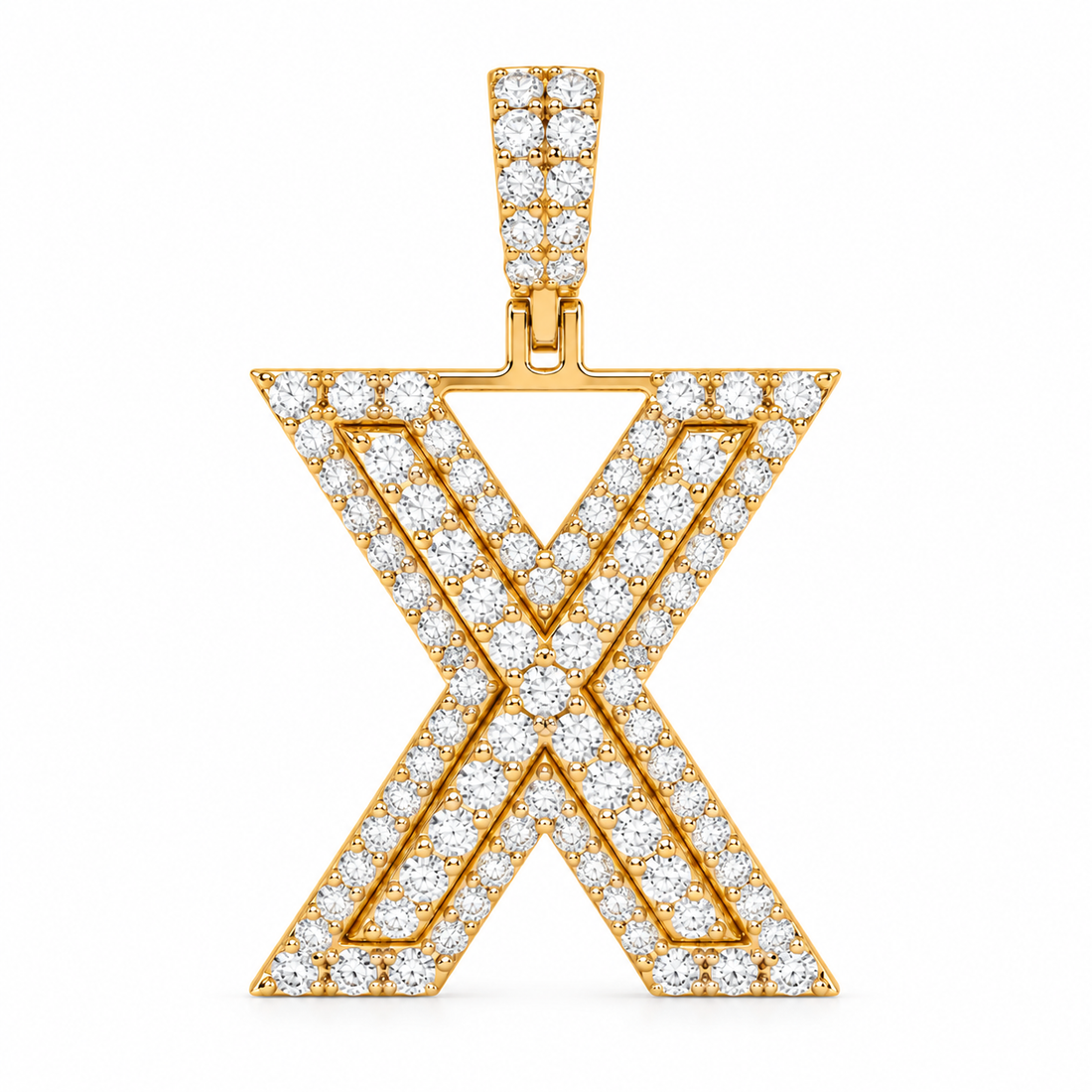 X Letter Diamond Pendant
