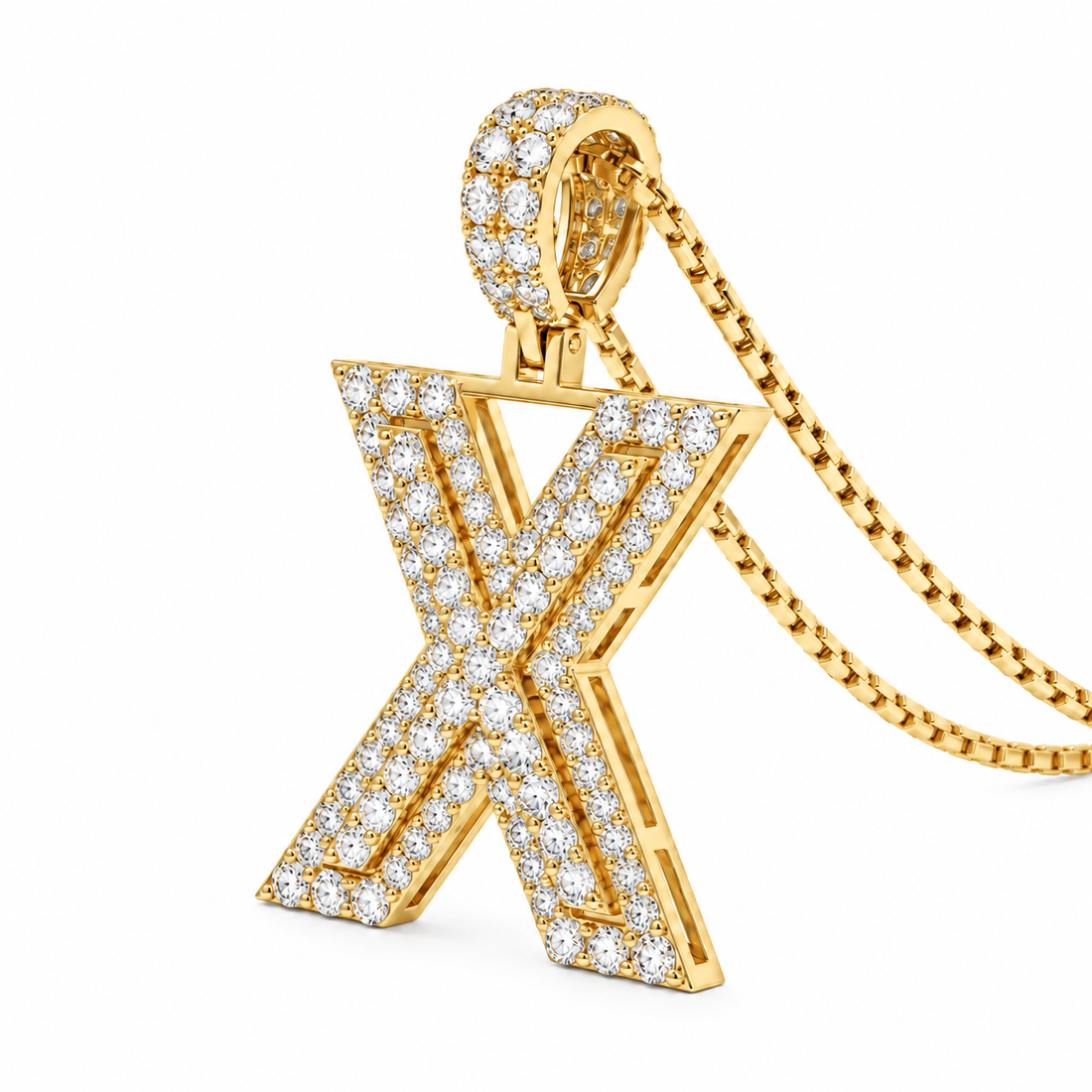 X Letter Diamond Pendant