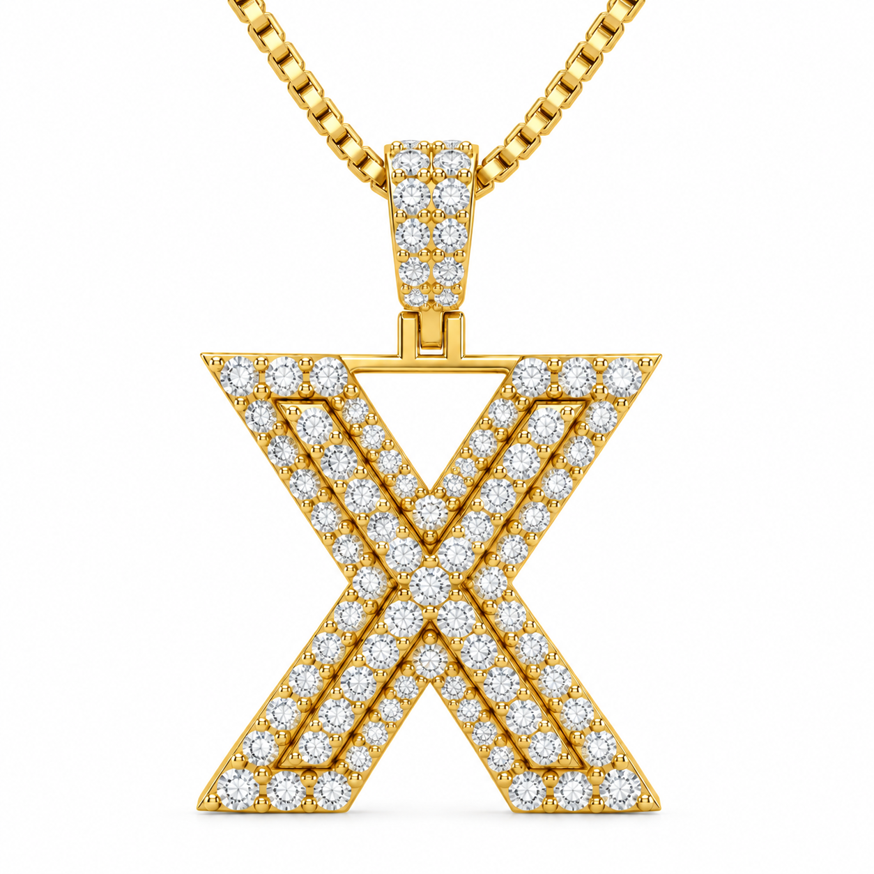 X Letter Diamond Pendant
