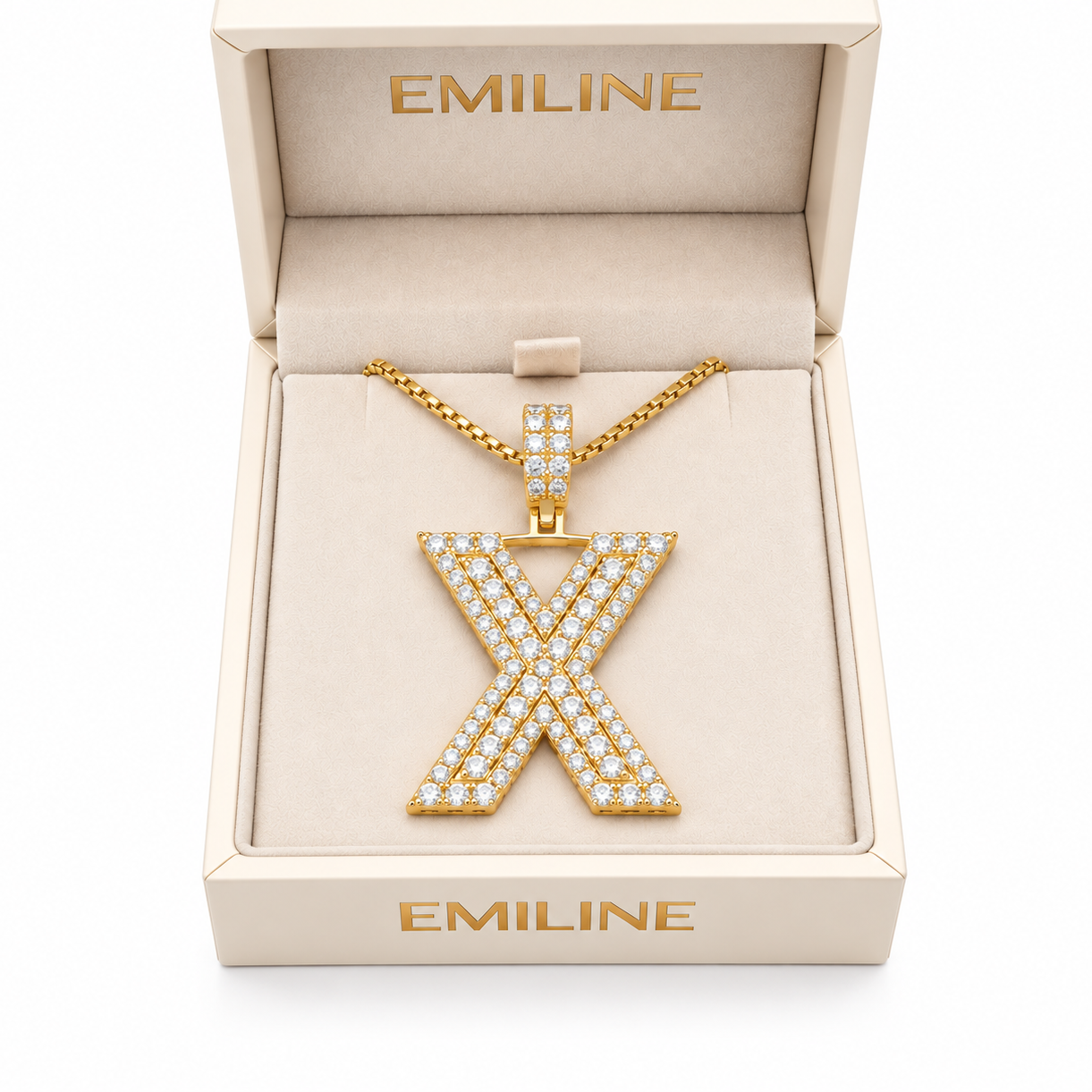 X Letter Diamond Pendant