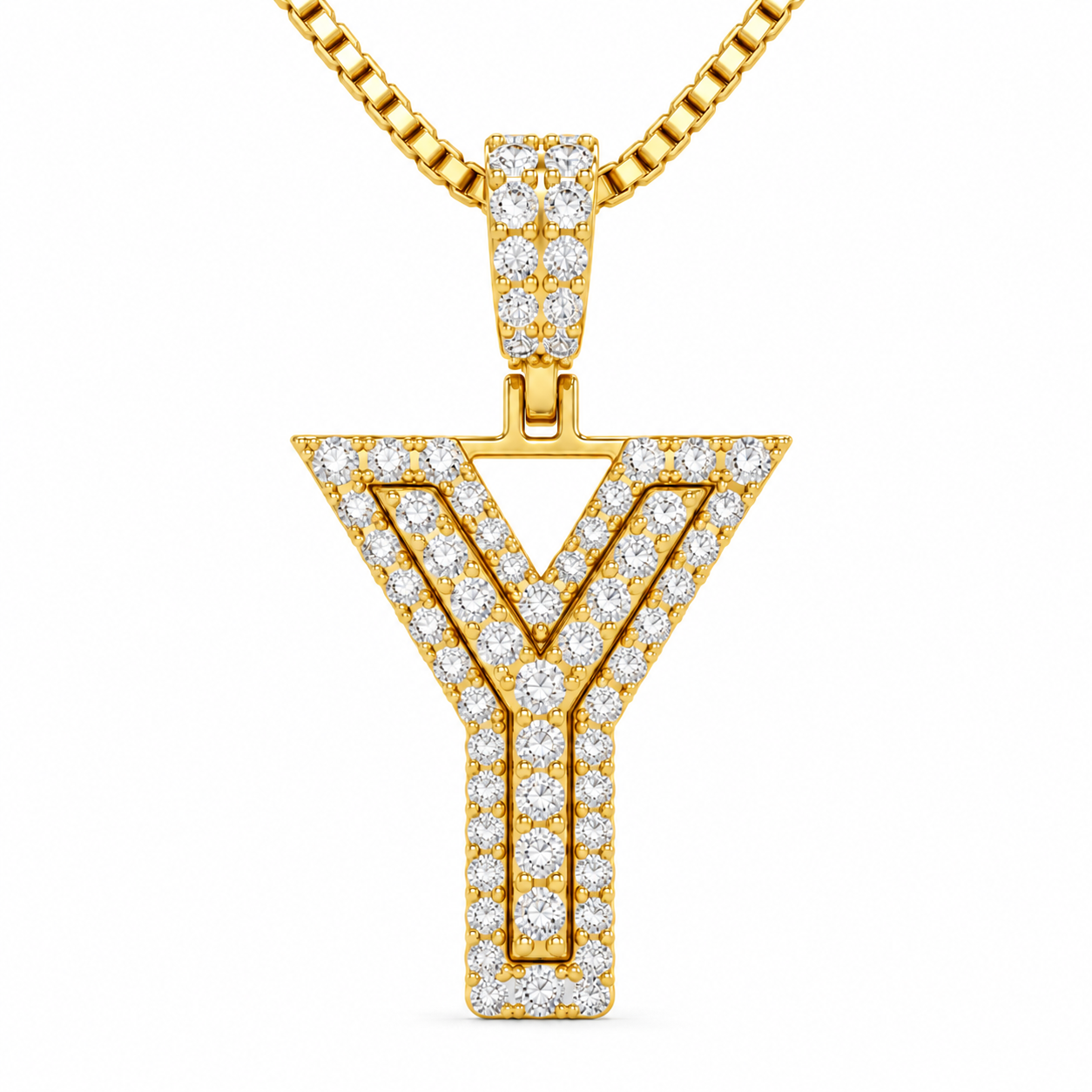 Y Letter Diamond Pendant