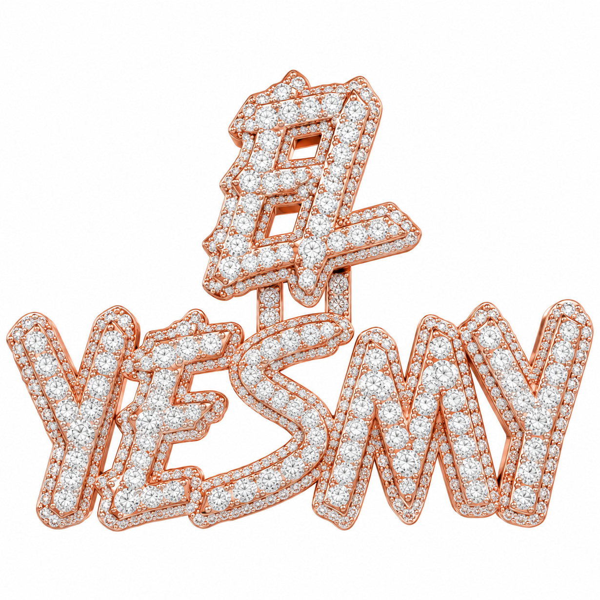 Iced Out Custom Letter Diamond Pendant