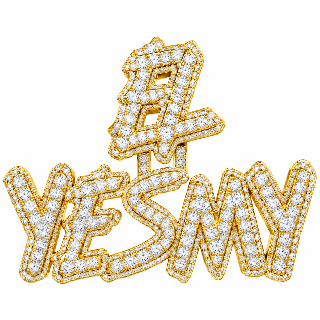 Iced Out Custom Letter Diamond Pendant