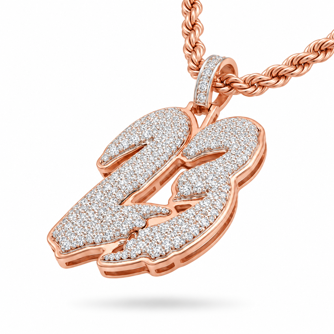"23" Custom Number Diamond Pendant