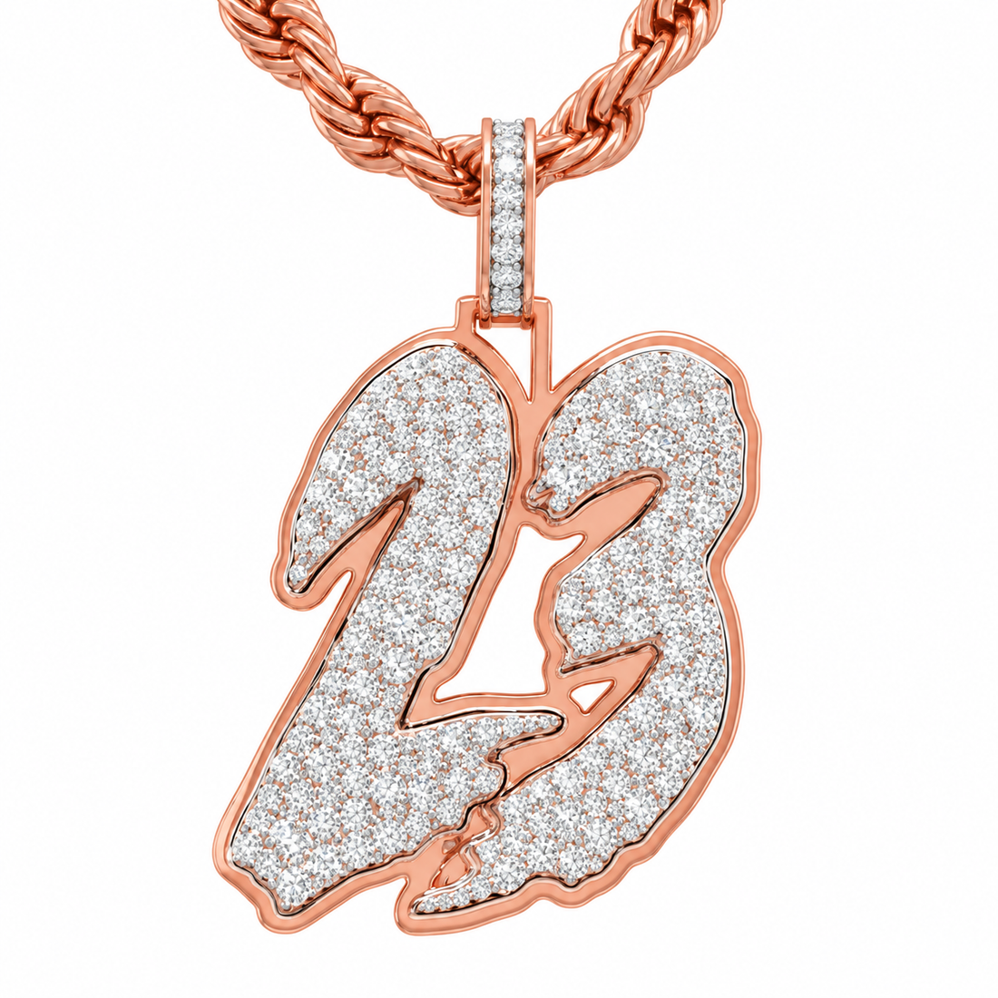 "23" Custom Number Diamond Pendant