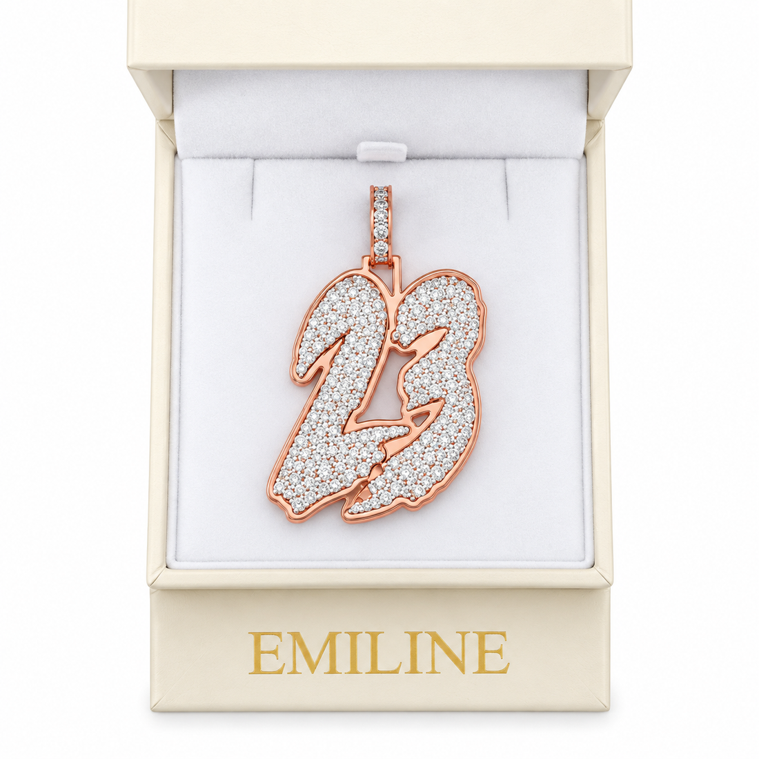 "23" Custom Number Diamond Pendant