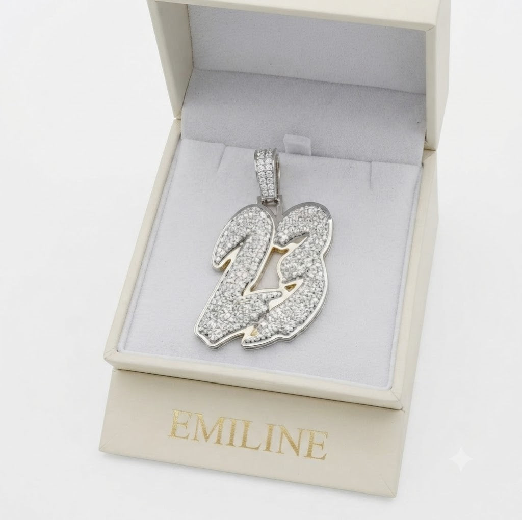 "23" Custom Number Diamond Pendant
