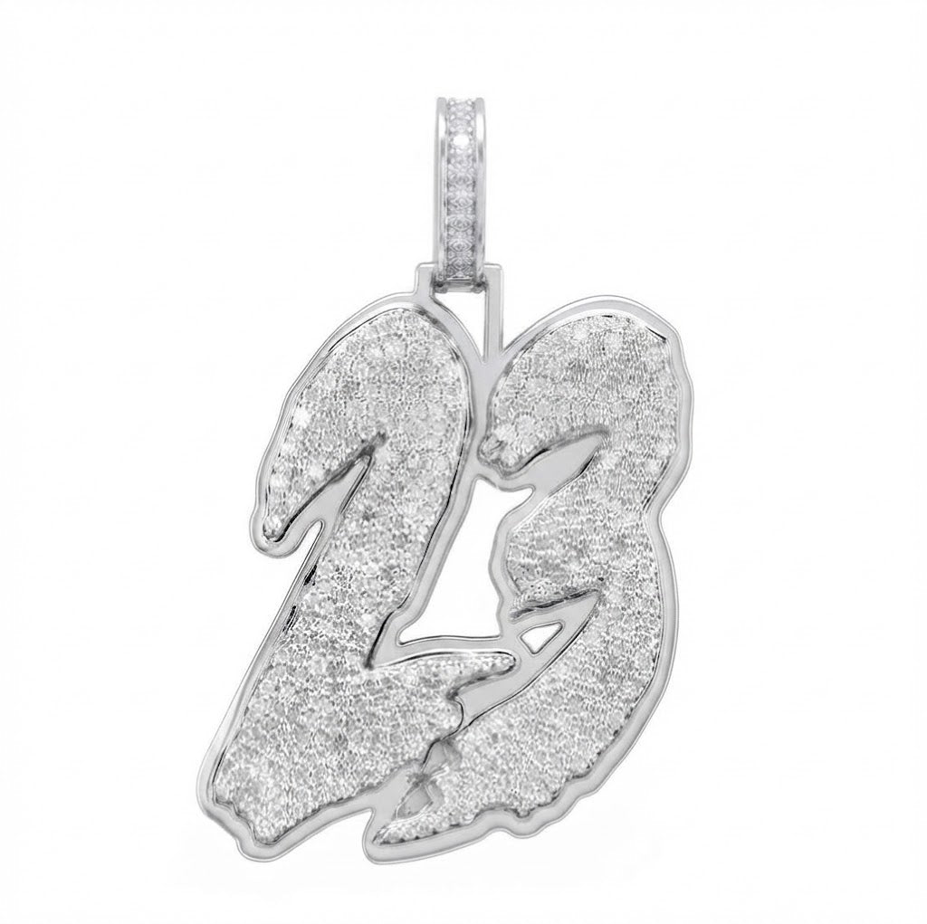 "23" Custom Number Diamond Pendant