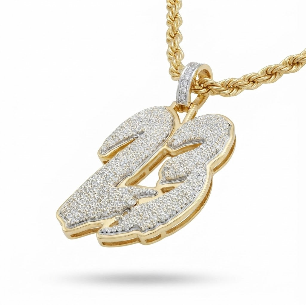 "23" Custom Number Diamond Pendant