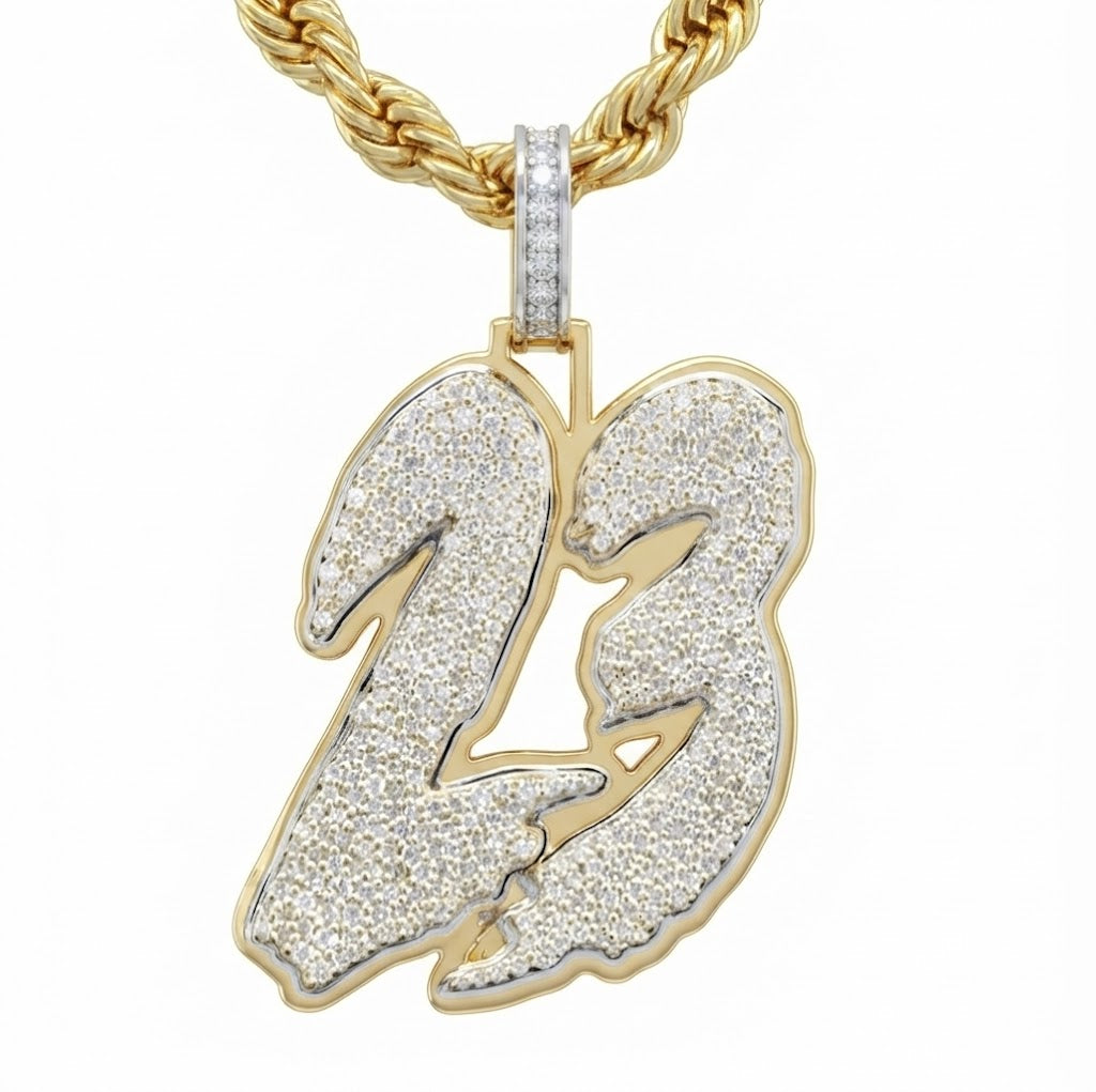 "23" Custom Number Diamond Pendant