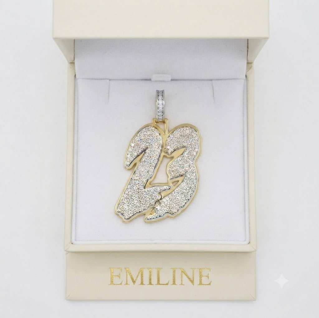 "23" Custom Number Diamond Pendant
