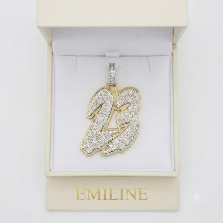 "23" Custom Number Diamond Pendant