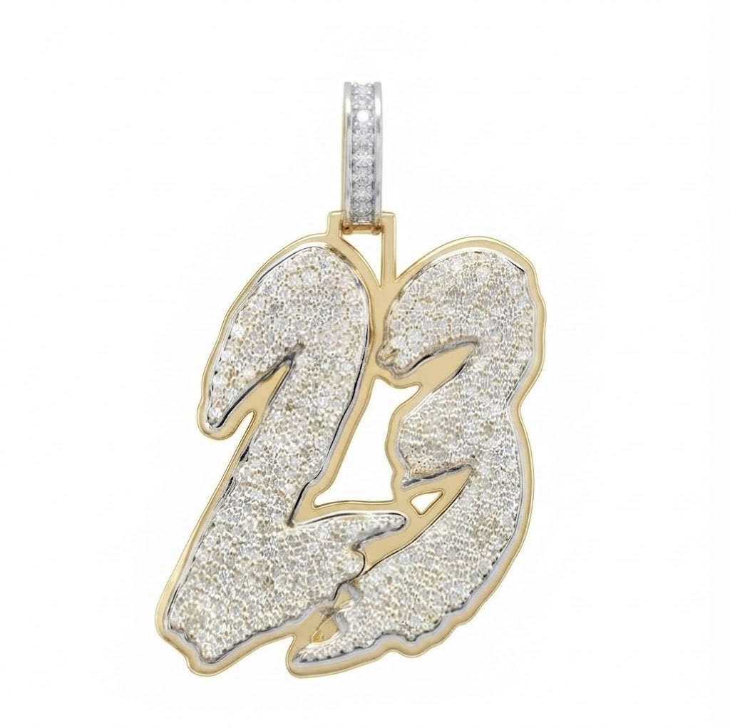 "23" Custom Number Diamond Pendant