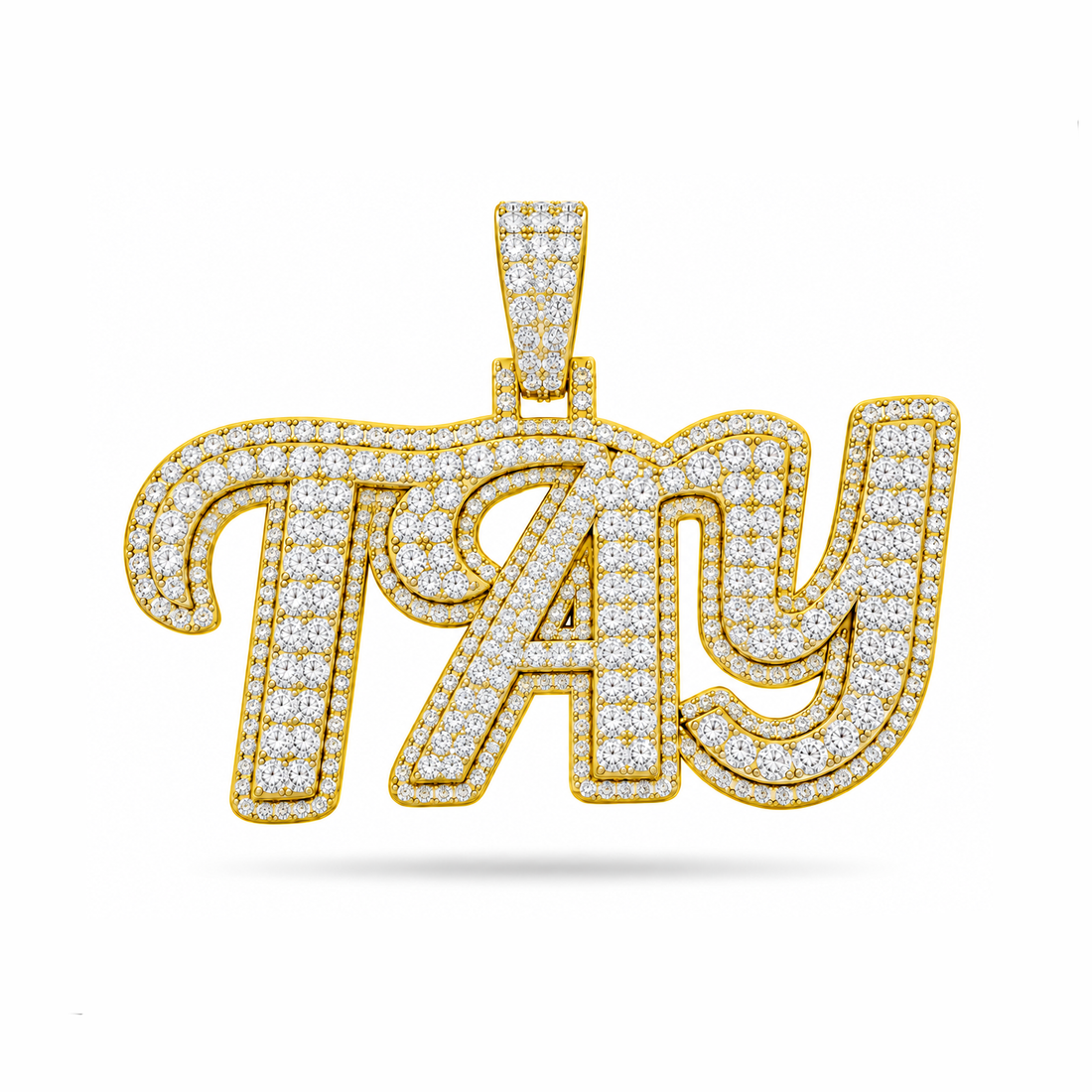 Moissanite Diamond Custom "TAY" Name Pendant