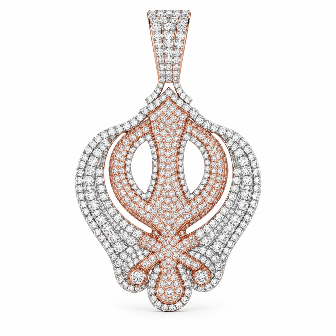 Ornamental Trident Diamond Pendant