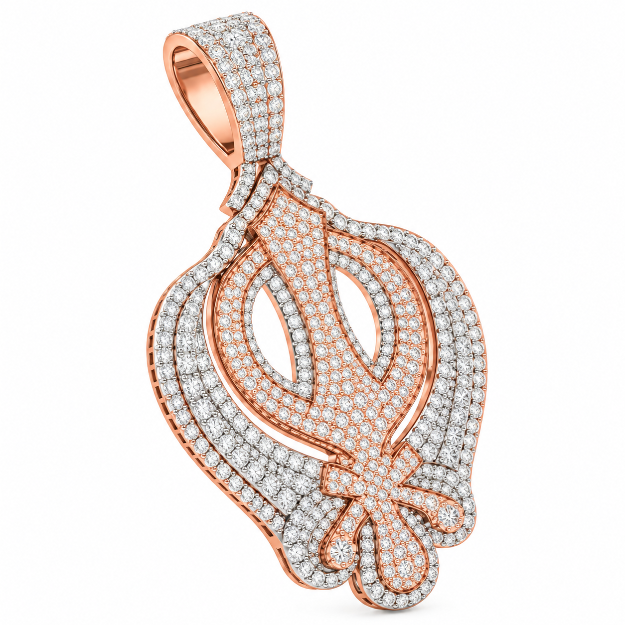 Ornamental Trident Diamond Pendant