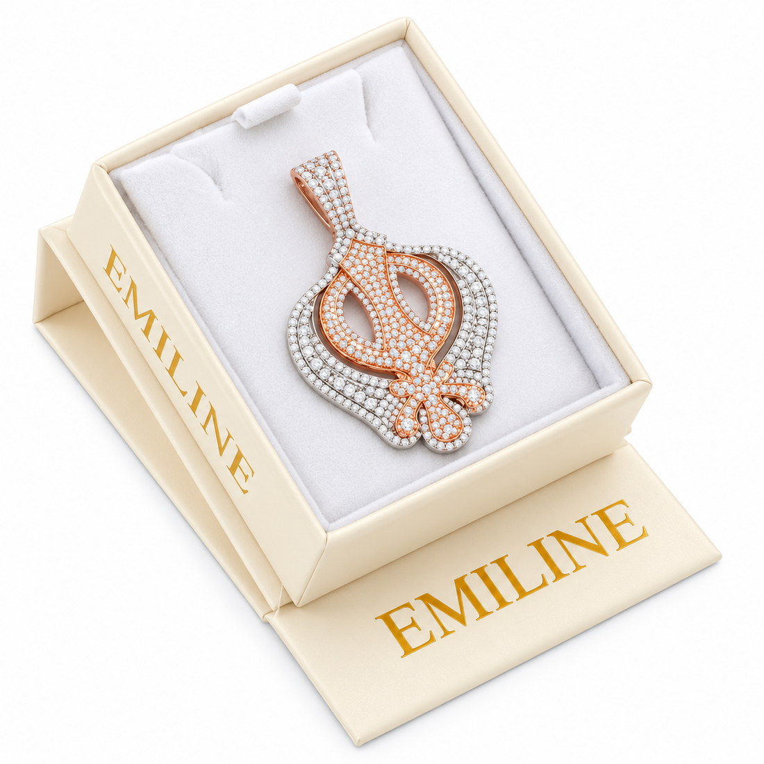 Ornamental Trident Diamond Pendant