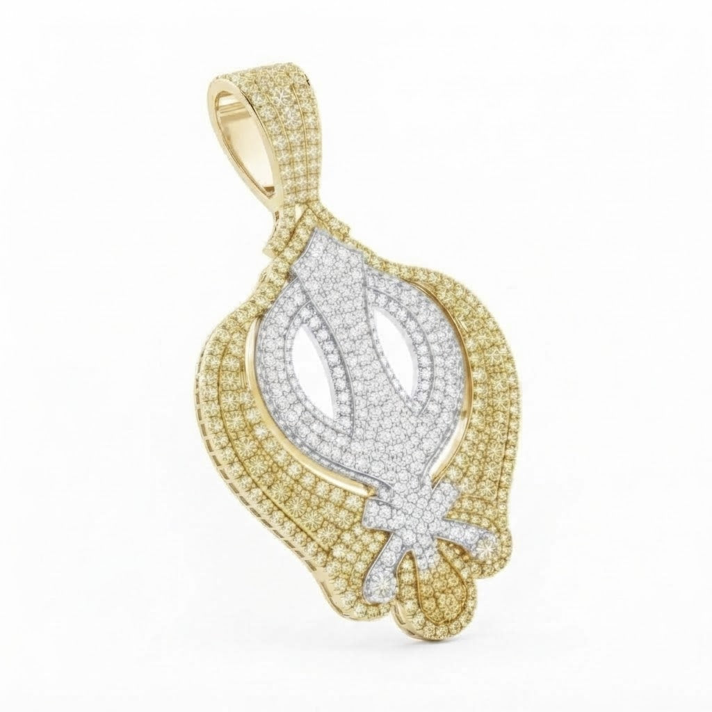 Ornamental Trident Diamond Pendant