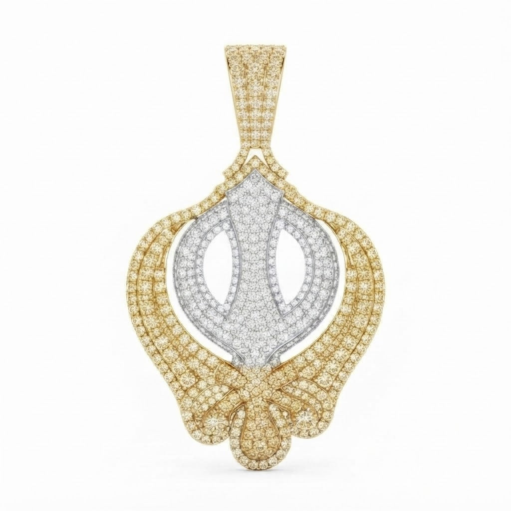 Ornamental Trident Diamond Pendant