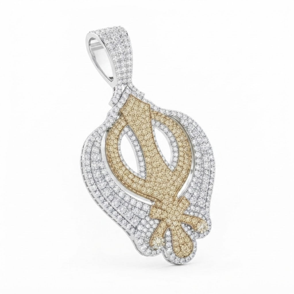 Ornamental Trident Diamond Pendant