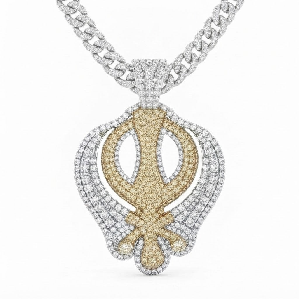 Ornamental Trident Diamond Pendant
