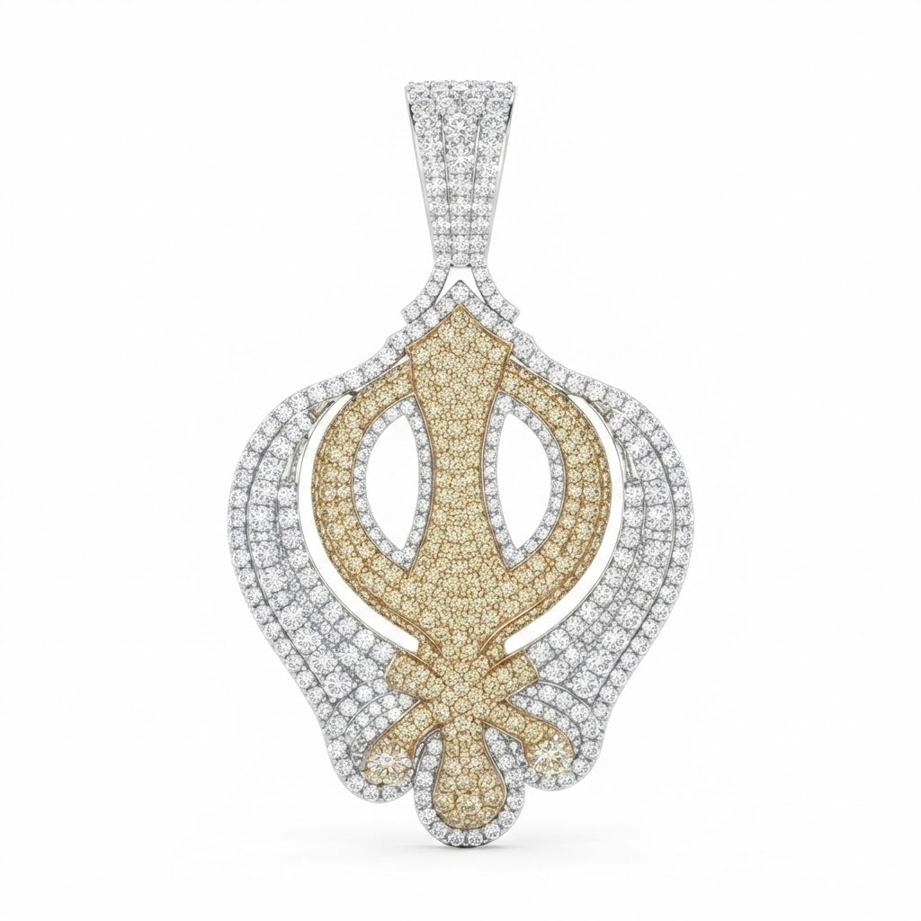 Ornamental Trident Diamond Pendant