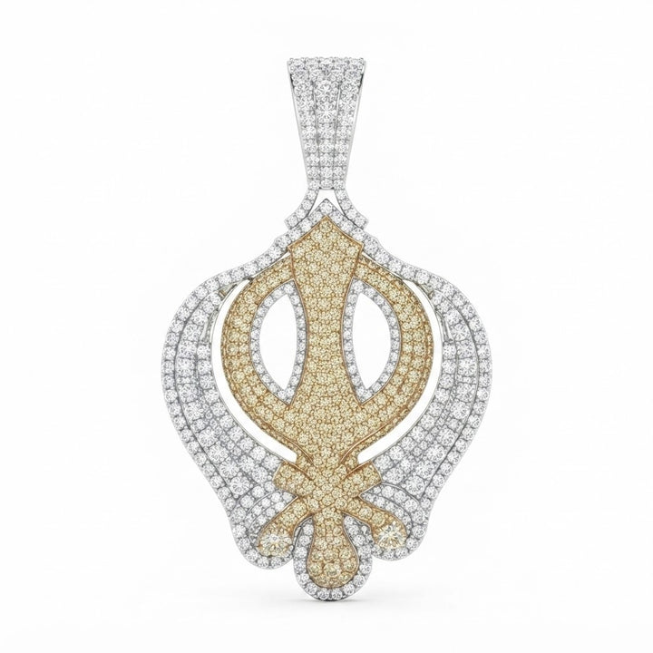 Ornamental Trident Diamond Pendant