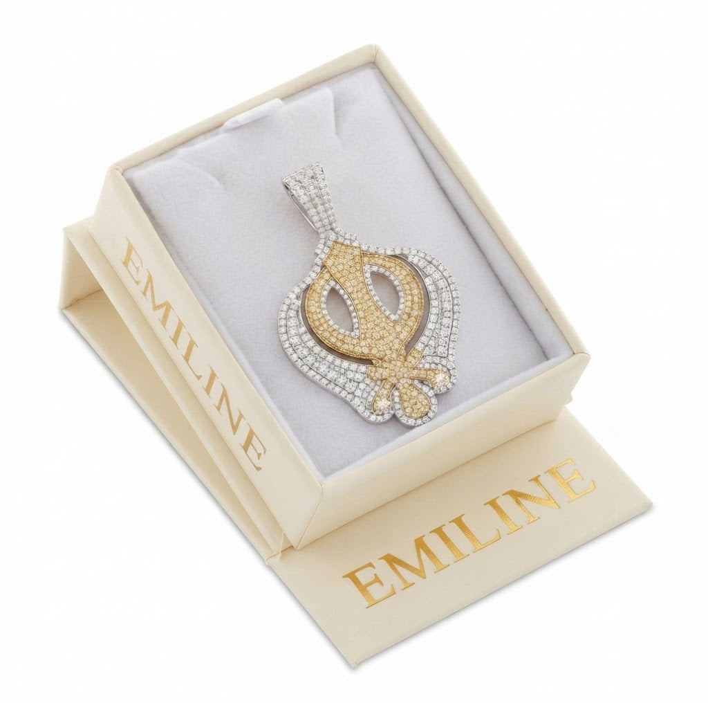 Ornamental Trident Diamond Pendant