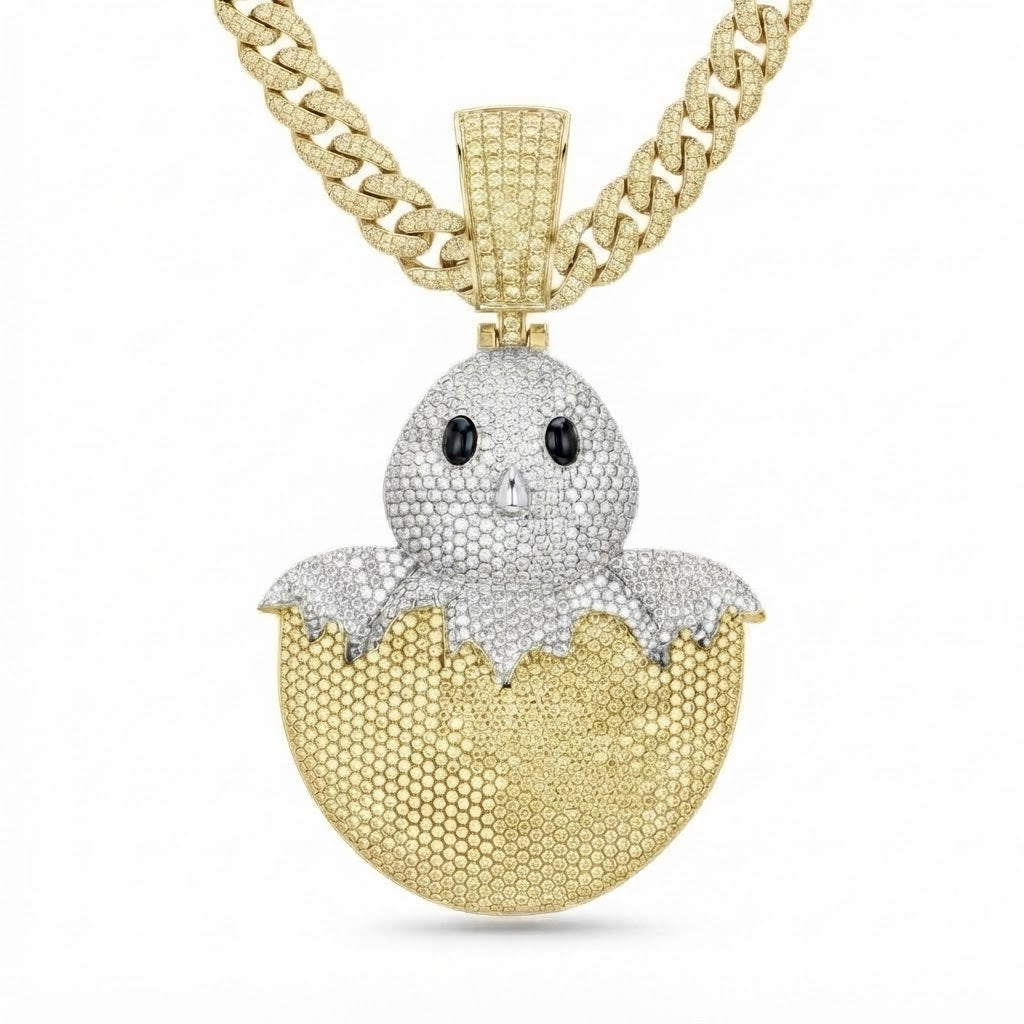 Egg Hatchling Diamond Pendant