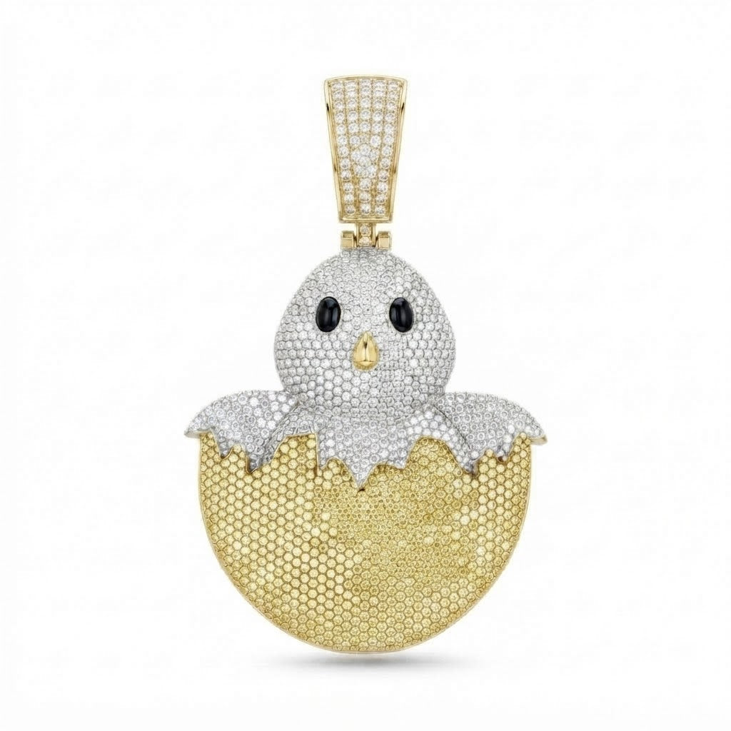 Egg Hatchling Diamond Pendant