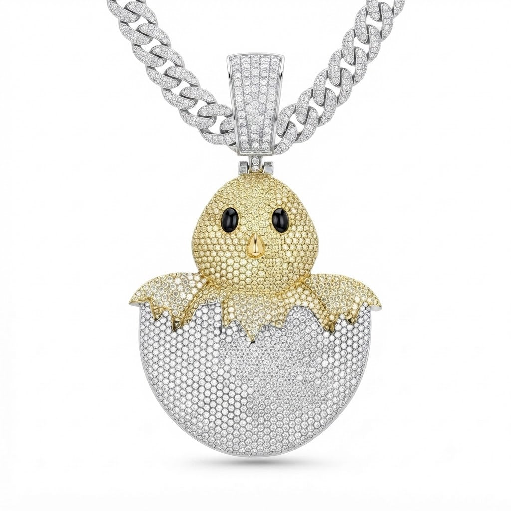 Egg Hatchling Diamond Pendant
