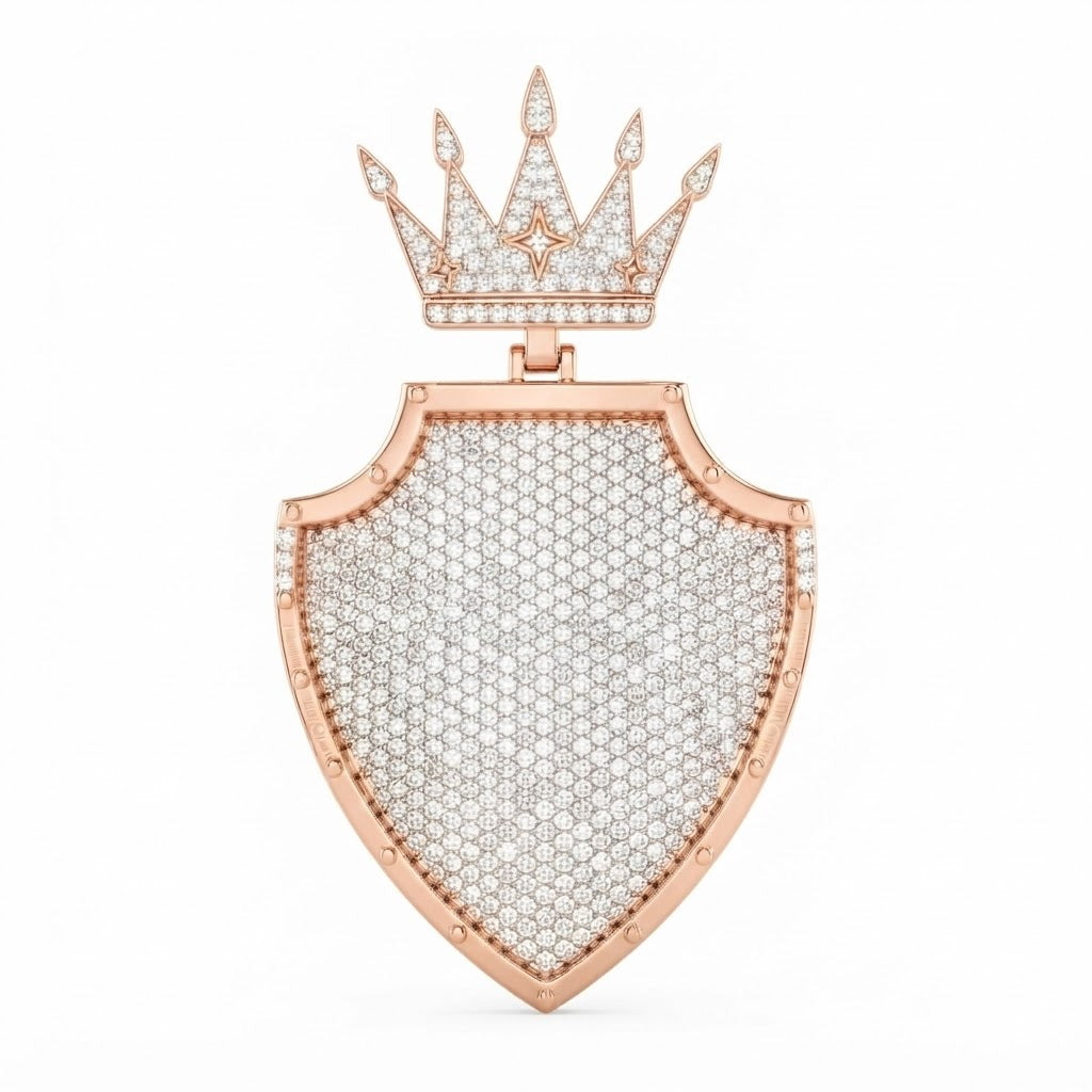 Crown Shield Diamond Pendant