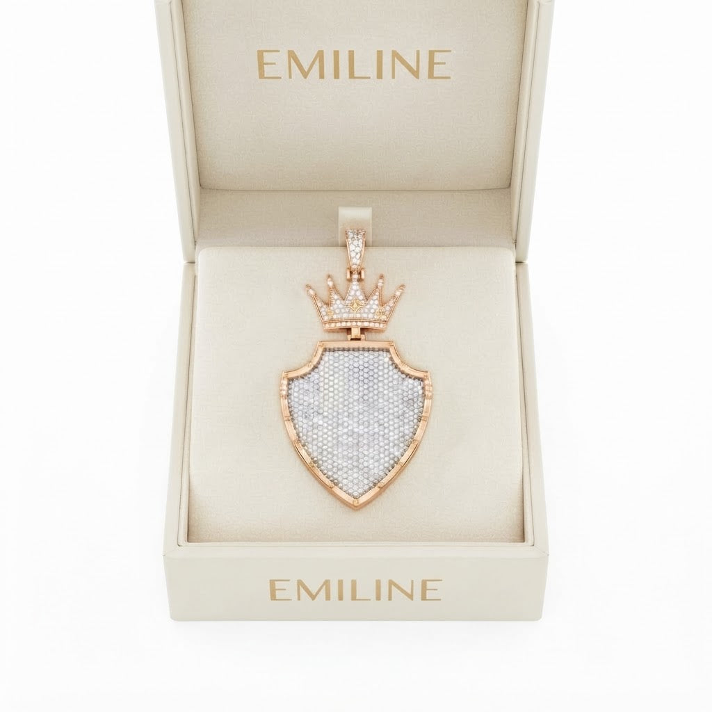 Crown Shield Diamond Pendant