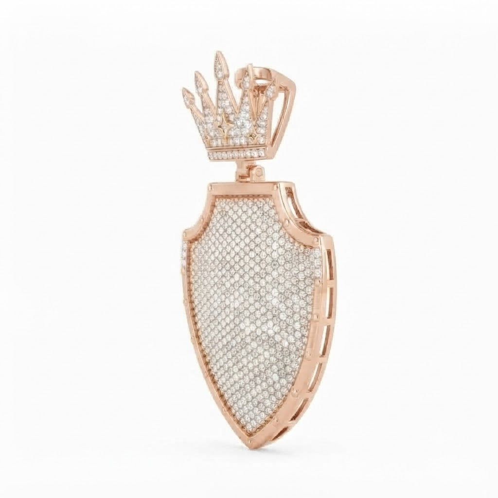 Crown Shield Diamond Pendant