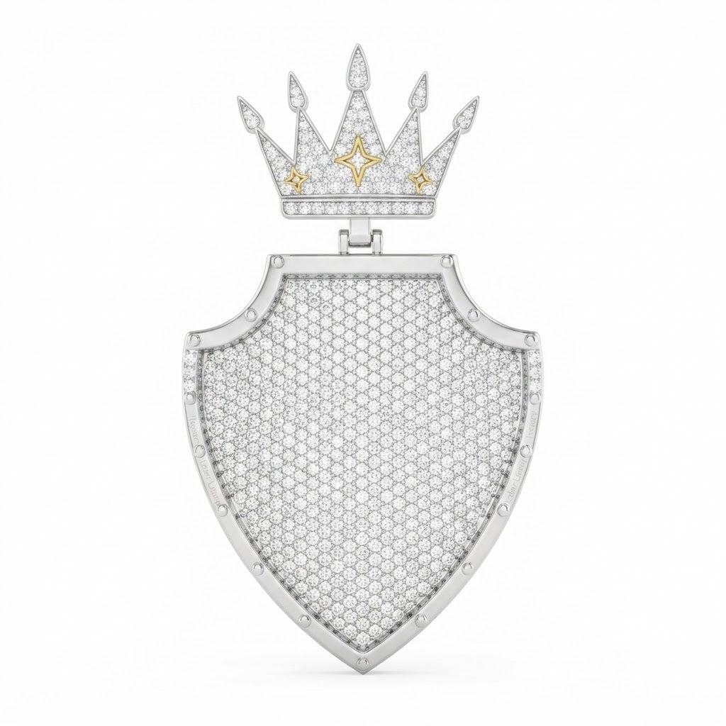 Crown Shield Diamond Pendant