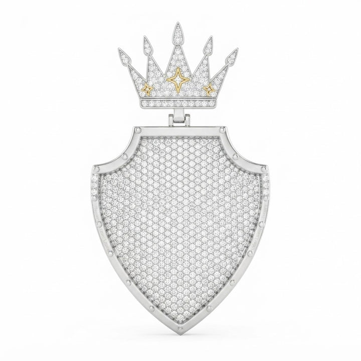 Crown Shield Diamond Pendant