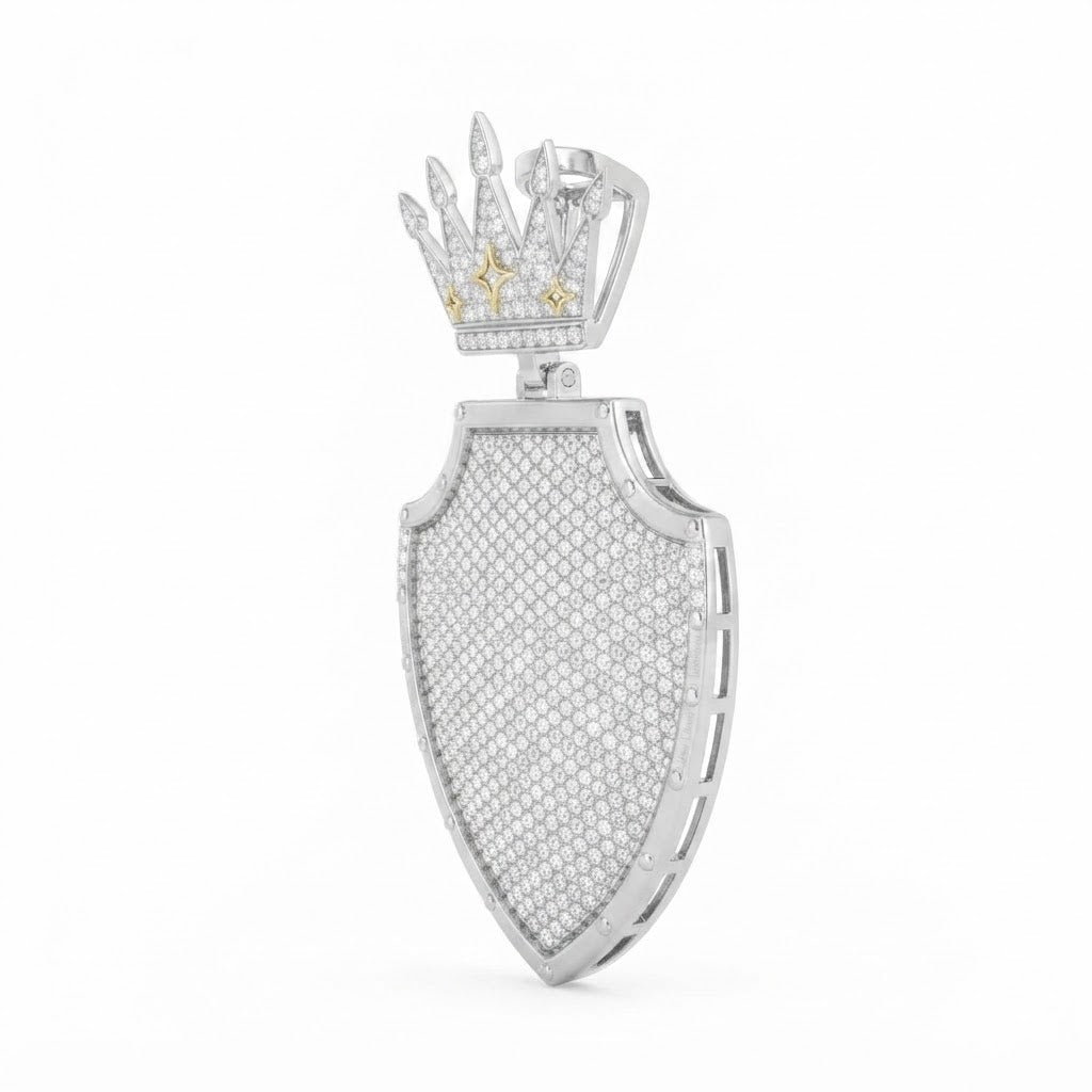 Crown Shield Diamond Pendant