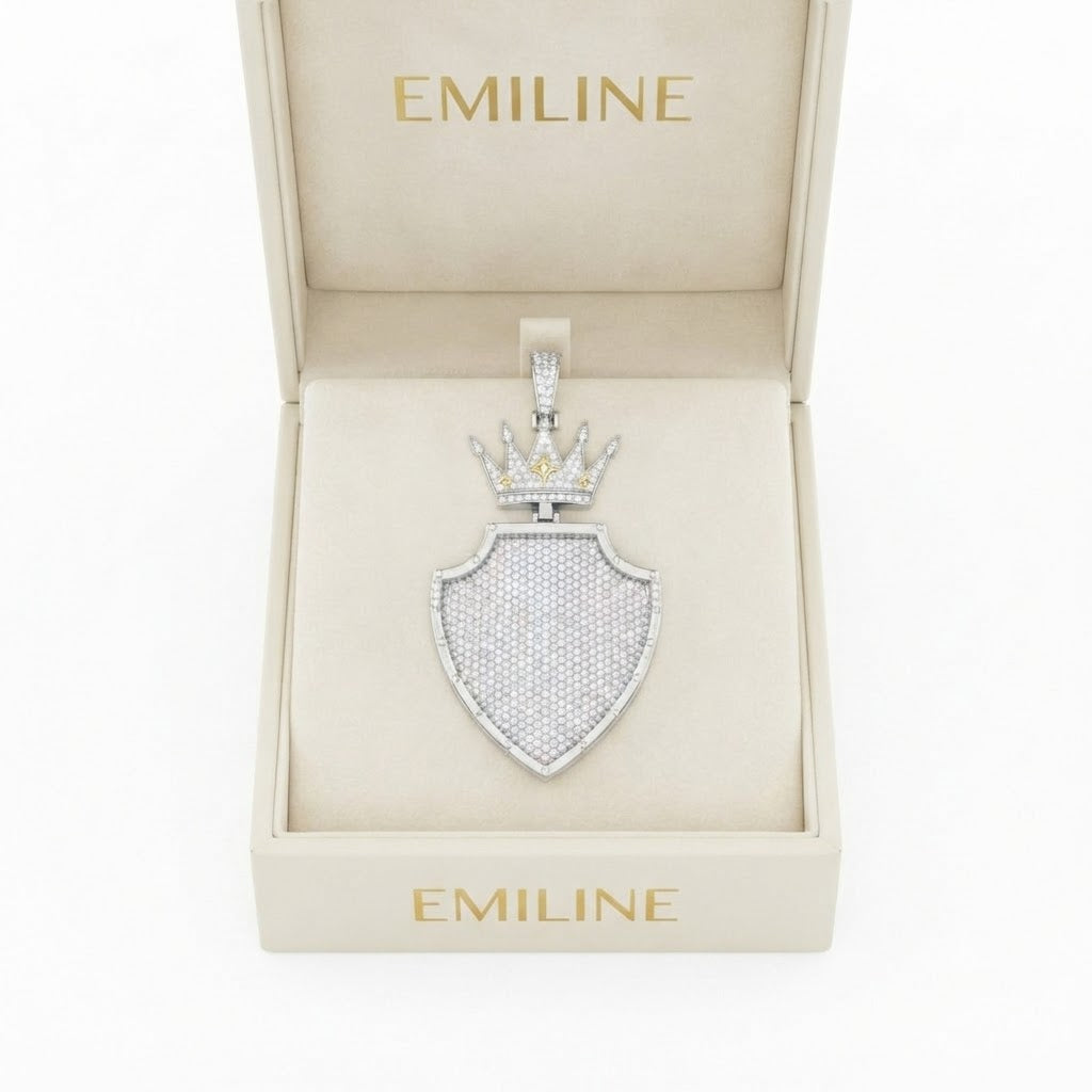 Crown Shield Diamond Pendant