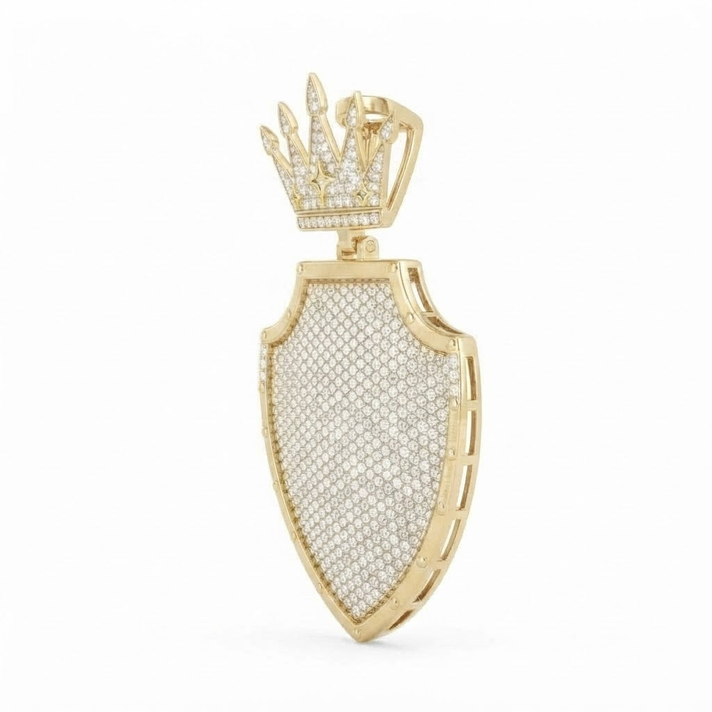Crown Shield Diamond Pendant